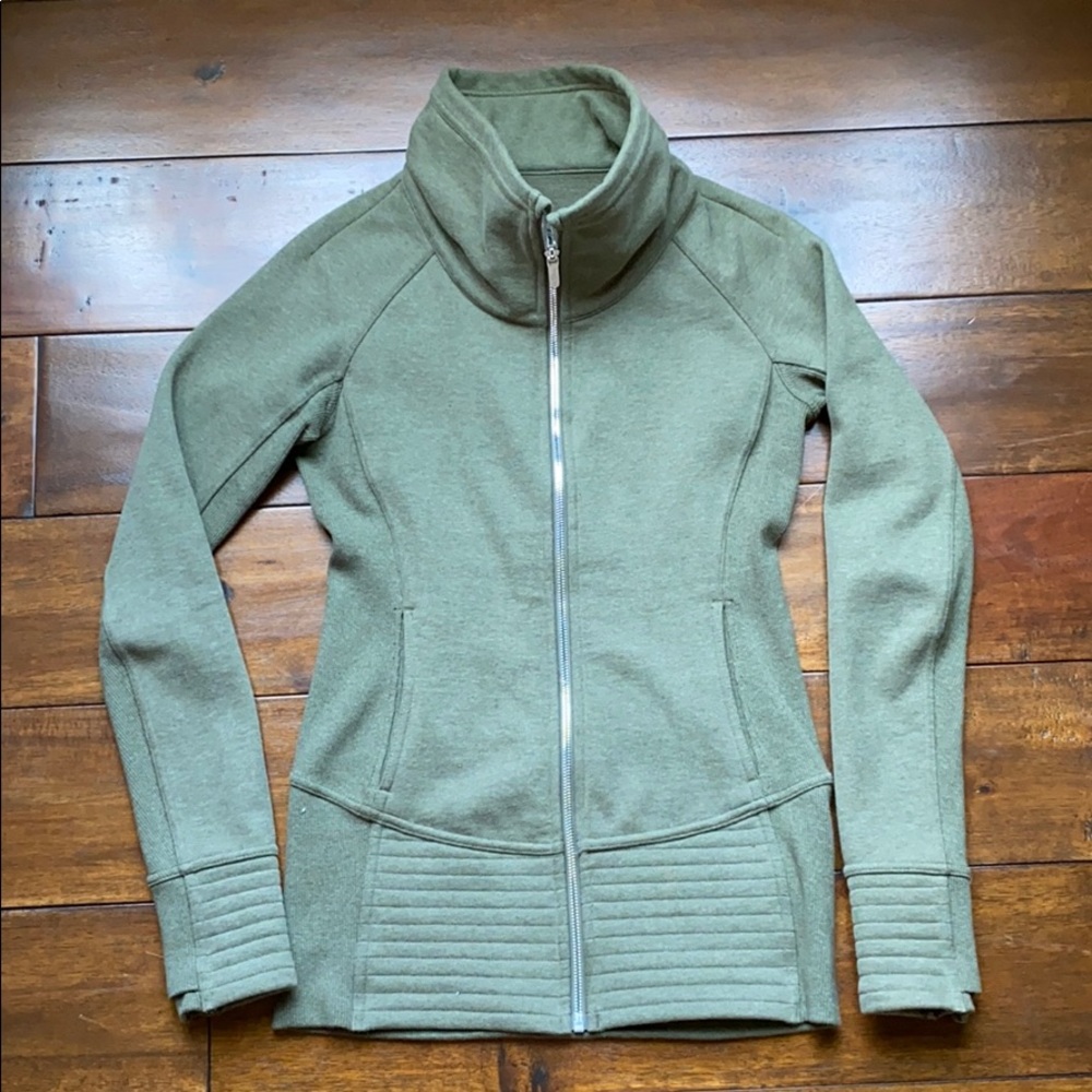 Lululemon army green zip up sweatshirt